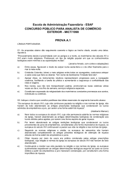Prova A1 de 1998 - Minist&eacute;rio do Desenvolvimento, Ind&uacute;stria e