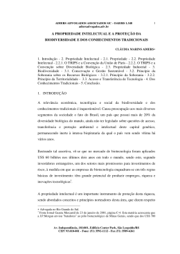 A Propriedade Intelectual e a prote&ccedil;&atilde;o da Biodiversidade e dos