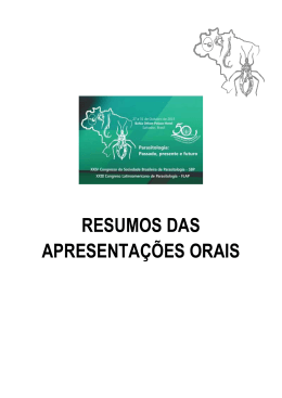 resumos das apresenta&ccedil;&otilde;es orais