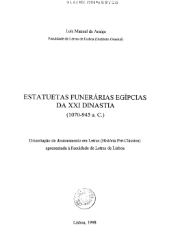 ESTATUETAS FUNER&Aacute;RIAS EG&Iacute;PCIAS DA XXI DINASTIA