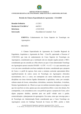 decis&atilde;o n&ordm; 0066/2011-ceagro - CREA-PA