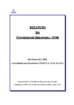 Estatuto UNIB - Universidade Ibirapuera
