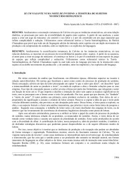 &ldquo;Se um viajante numa noite de inverno&rdquo;: a tessitura de sujeitos do