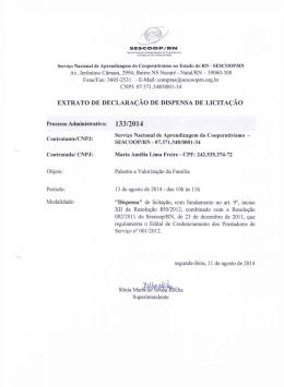 Proc Dispensa N° 133-2014 – MARIA AMÉLIA LIMA FREIRE