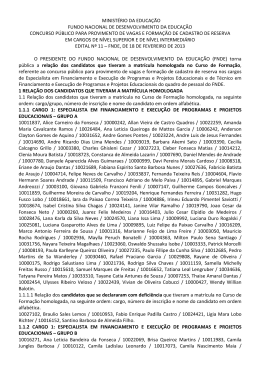 Ed 11 2012 - FNDE - rela&ccedil;&atilde;o homolog matric curso