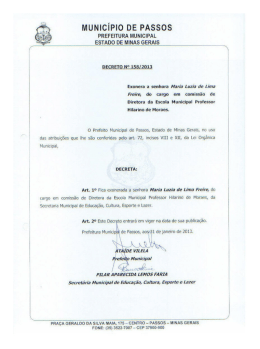 MUNICÍPIO DE PASSOS - Prefeitura de Passos