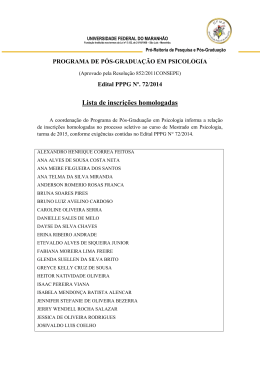 Lista de inscrições homologadas - Universidade Federal do Maranhão