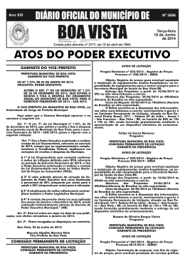 dom n&ordm; 3696.indd - Prefeitura Municipal de Boa Vista