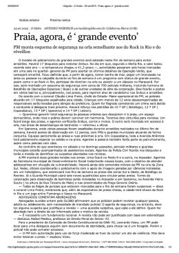 Praia, agora, &eacute; &ldquo; grande evento&rdquo;