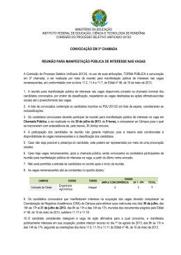3&ordf; chamada IFRO 2013/2