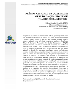 PR&Ecirc;MIO NACIONAL DA QUALIDADE: GEST&Atilde;O DA