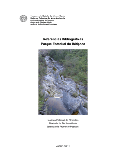 Referências Bibliográficas Parque Estadual do Ibitipoca