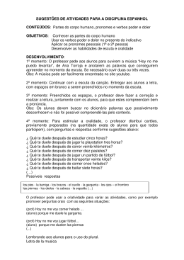 SUGEST&Otilde;ES DE ATIVIDADES PARA A DISCIPLINA