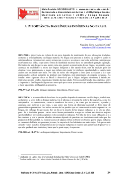 a import&acirc;ncia das l&iacute;nguas ind&iacute;genas no brasil