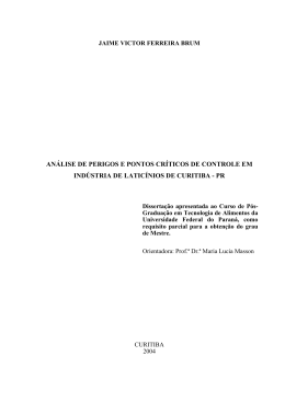 an&aacute;lise de perigos e pontos cr&iacute;ticos de controle em