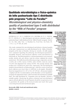 Qualidade microbiol&oacute;gica e f&iacute;sico-qu&iacute;mica do leite pasteurizado tipo