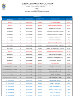 ProUni Lista de Espera Resultado da 1&ordf; chamada e - PUC-SP