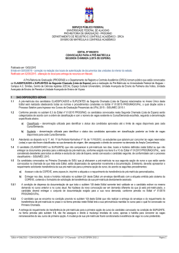 SEGUNDA CHAMADA LISTA DE ESPERA - Copeve