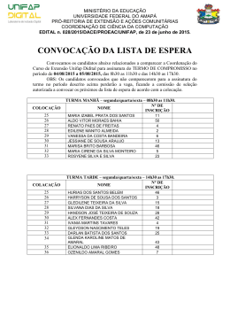 1ª Chamada lista de espera - Universidade Federal do Amapá