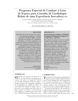 Programa Especial de Combate &agrave; Lista de Espera para Consulta de
