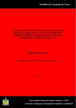 levantamento da situa&ccedil;&atilde;o das liga&ccedil;&otilde;es domiciliares de esgoto