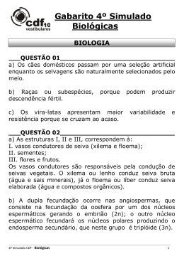 Gabarito 4º Simulado Biológicas