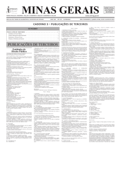 PuBlICaçõEs DE TErCEIros - Pesquisa do Diário Oficial de Minas