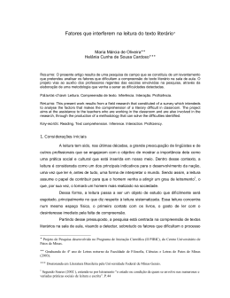 fatores que interferem na leitura do texto liter&aacute;rio