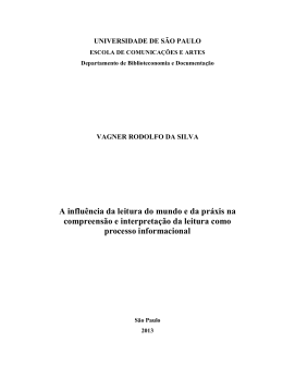 VAGNER RODOLFO DA SILVA A influência da leitura do