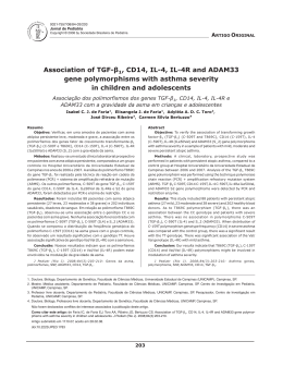 Association of TGF-β1, CD14, IL-4, IL-4R and ADAM33