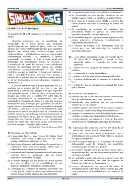 GRAM&Aacute;TICA &ndash; Prof&ordf; Maria Jos&eacute; As quest&otilde;es de 01 a 05 baseiam
