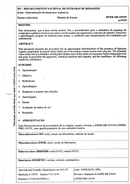 DNER-ME 055/95 - Areia - determina&ccedil;&atilde;o de impurezas org&acirc;nicas