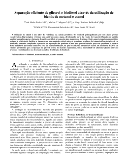 Separa&ccedil;&atilde;o eficiente de glicerol e biodiesel atrav&eacute;s da