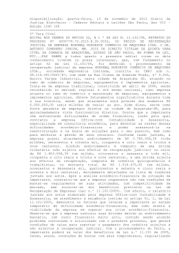 Edital - 1&ordf; Lista de Credores - apresentados pela