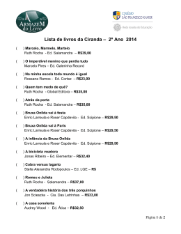 Lista de livros da Ciranda – 2º Ano 2014