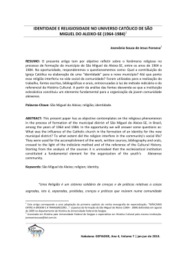 IDENTIDADE E RELIGIOSIDADE NO UNIVERSO CAT&Oacute;LICO DE S&Atilde;O MIGUEL DO