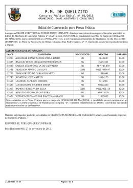 Edital de Convocação para Prova Prática