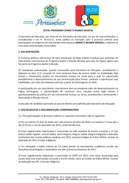 Edital Programa Ganhe o Mundo Musical