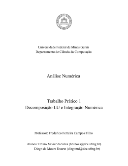 Decomposi&ccedil;&atilde;o LU e Integra&ccedil;&atilde;o Linear