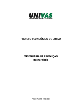 Projeto Pedag&oacute;gico, o Curso de Engenharia