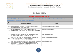 XXII CONFAEB Arte/Educa&ccedil;&atilde;o: Corpos em