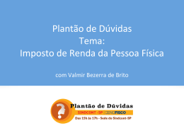 Imposto de Renda da Pessoa F&iacute;sica - Sindcont-SP