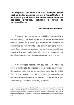 Do imposto de renda e sua isen&ccedil;&atilde;o sobre verbas