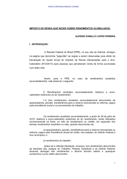 IMPOSTO DE RENDA QUE INCIDE SOBRE RENDIMENTOS
