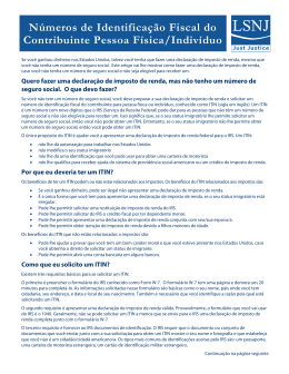 ITIN Flyer in Portuguese - Legal Services of New Jersey
