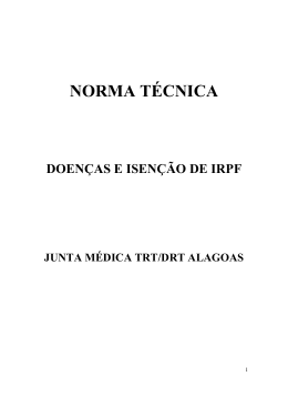 Isen&ccedil;&atilde;o IR TRT/DRT-AL