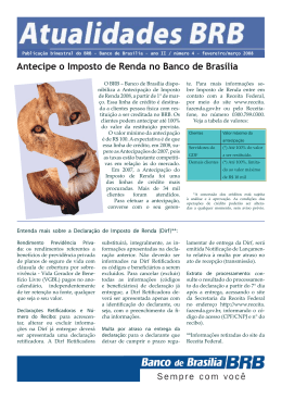 Antecipe o Imposto de Renda no Banco de Brasília