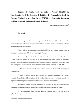 Imposto de Renda retido na fonte: o Parecer 815/2010 da