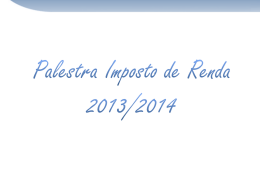 PALESTRA IMPOSTO DE RENDA 2014/2013