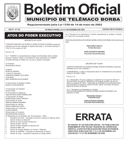 ERRATA - Prefeitura Municipal de Telêmaco Borba